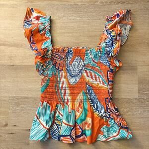 Willa Story Meredith Top in Orange Multi